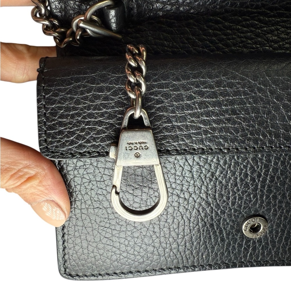 Gucci Dionysus mini bag in blk leather crystal closure crossbody shoulder clutch - Picture 8 of 15